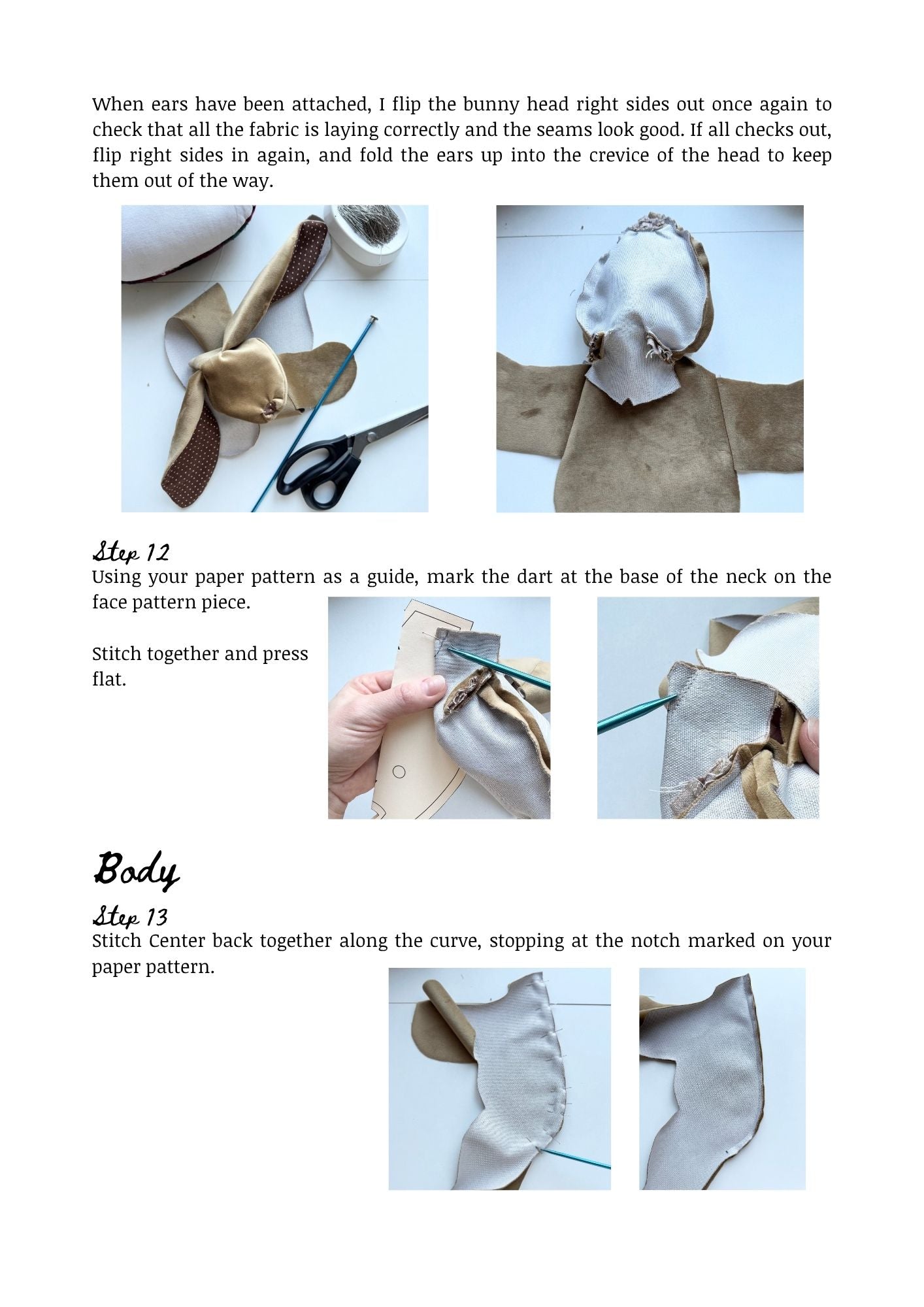 Bunny Bestie PDF Sewing Pattern | Stuffed Bunny Toy