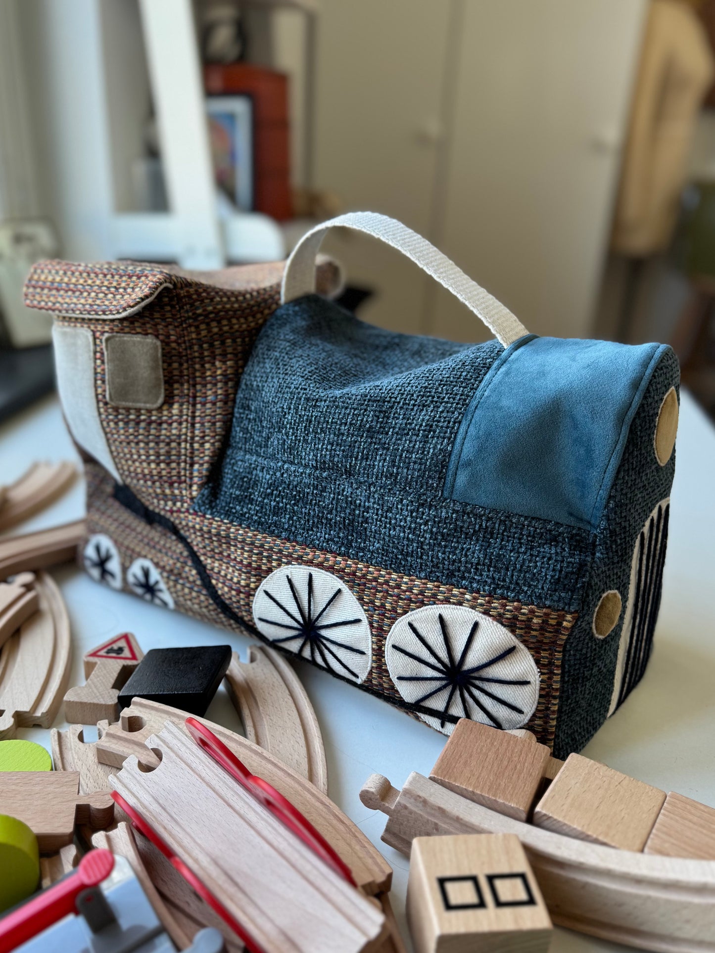 Little Locomotive PDF Sewing Pattern | Toy Train Storage Bag