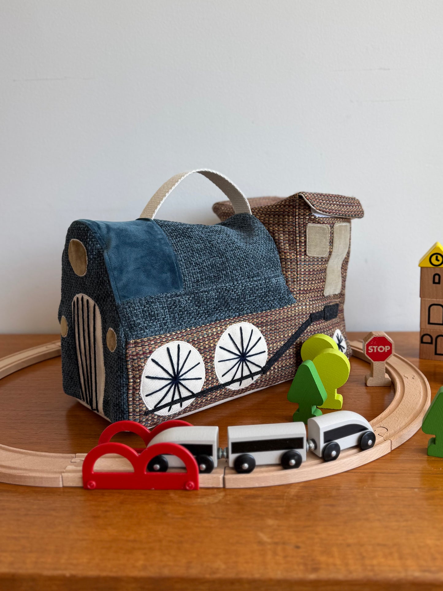 Little Locomotive PDF Sewing Pattern | Toy Train Storage Bag