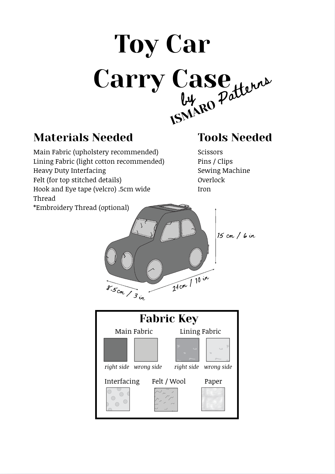 Toy Car Carry Case PDF Sewing Pattern | Kids Toy Storage