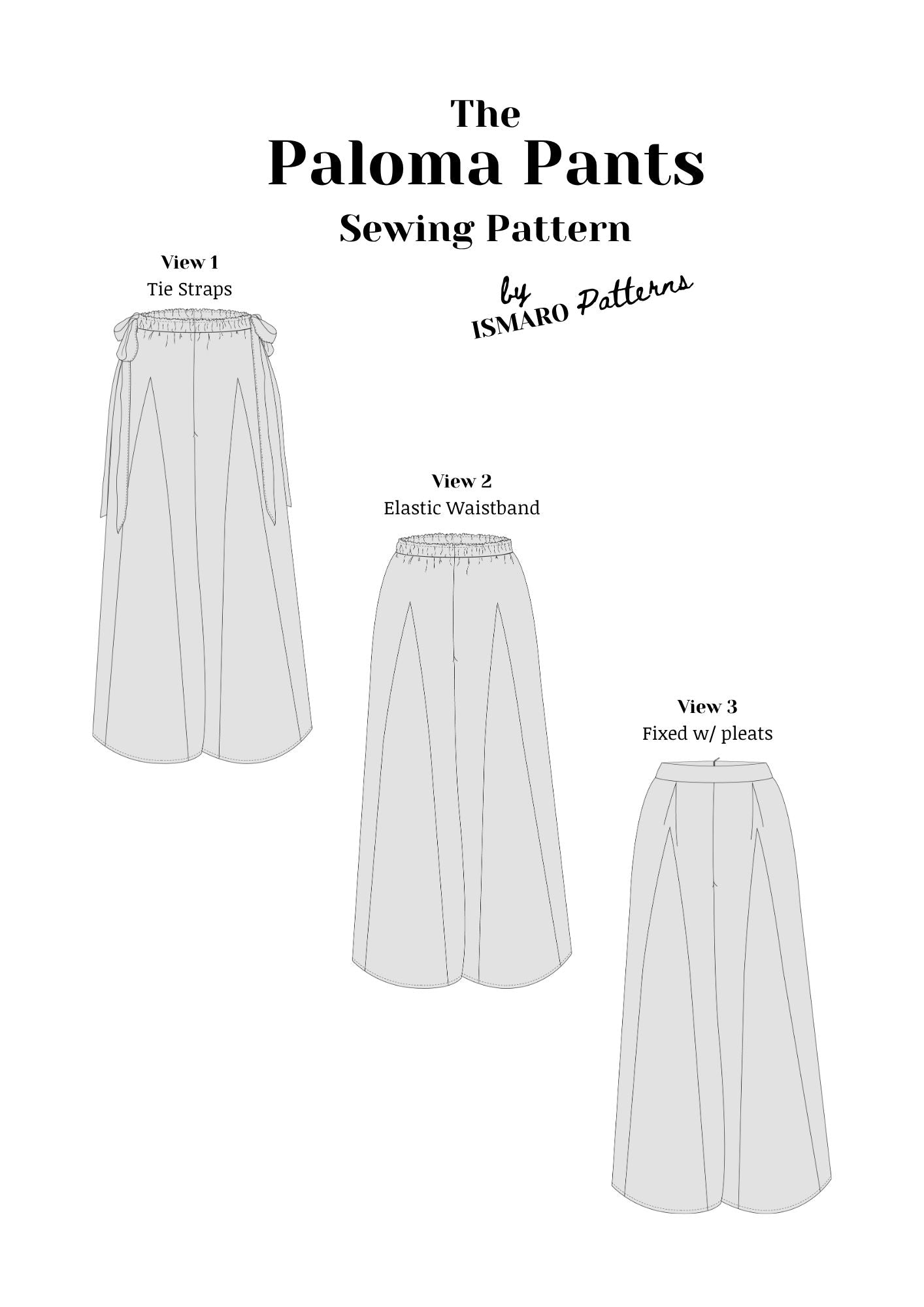 Paloma Pants PDF Sewing Pattern | 3 Views