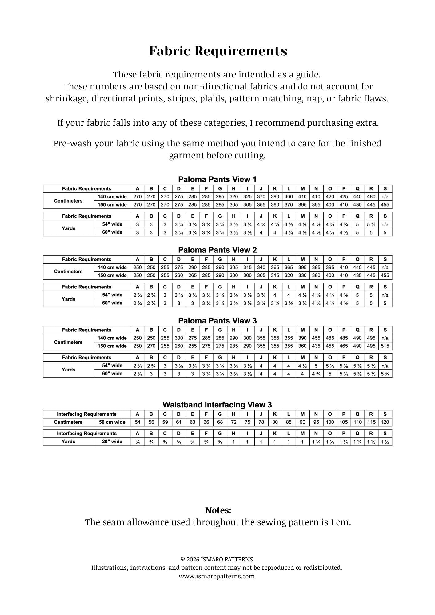 Paloma Pants PDF Sewing Pattern | 3 Views