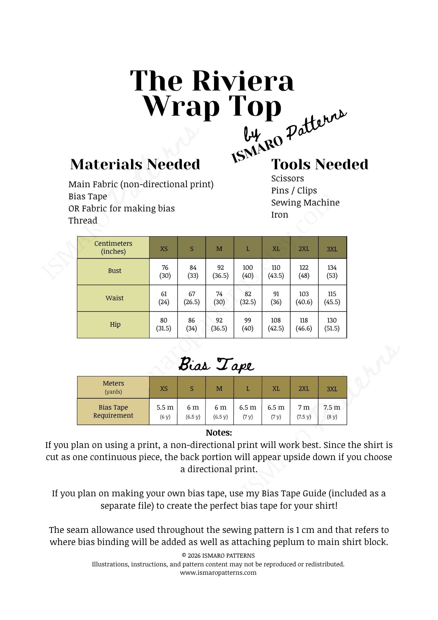 Riviera Wrap Top PDF Sewing Pattern | Wrap Blouse